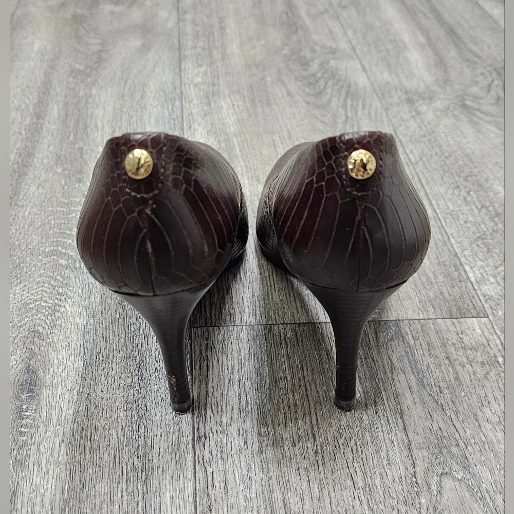 Michael Kors GP14F Brown Snake Skin Heels-Size 5M